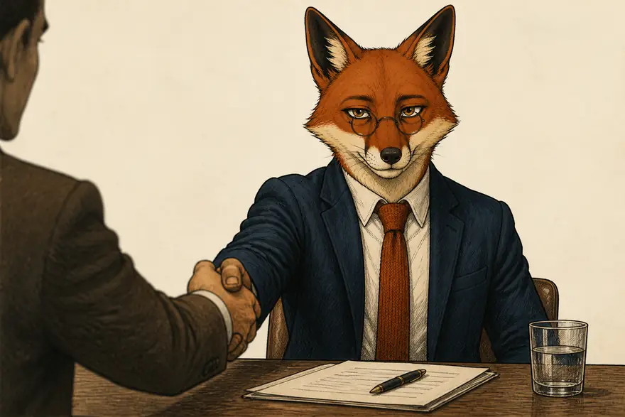 The offer, Composed. He has done this a hundred times.